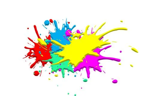 Multicolored blots on a white background, illustration Stock Illustration