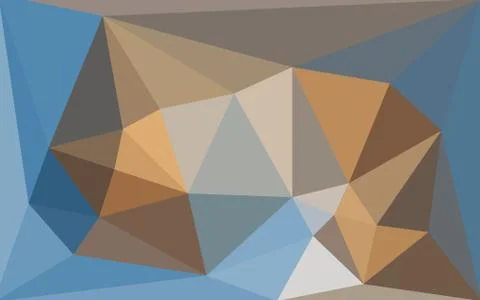 Multicolored blue and brown low poly style background Illustrazione stock