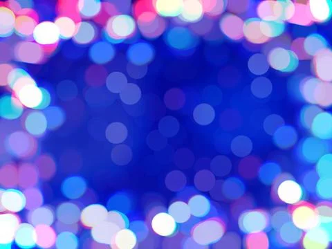 Multicolored bokeh defocused background. frame luminous shiny colored confetti Stock Illustration