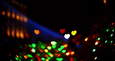 Multicolored bokeh in the form of blurred hearts abstract background Stock Footage 234217754