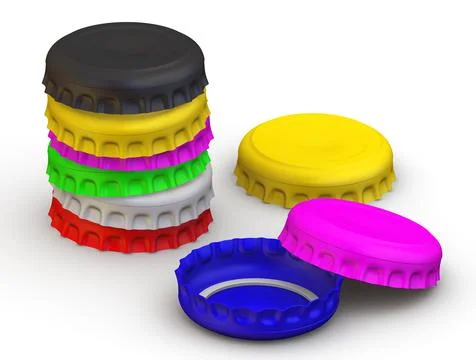 Multicolored bottle caps Stock Illustration