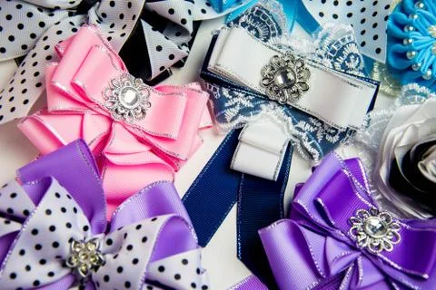 Multicolored bows Stock Photos