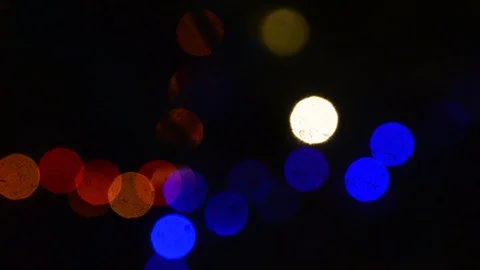 Multicolored Bright fuzzy lights circles from electric garlands multicolored. Stock Footage 120146132