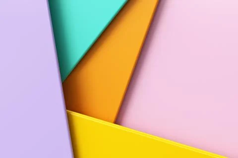 Multicolored, bright geometric background, paper style. 3d render Stock Illustration