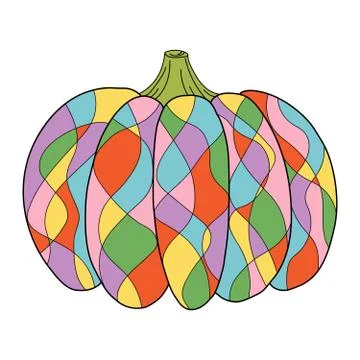 Multicolored bright pumpkins Stock Illustration