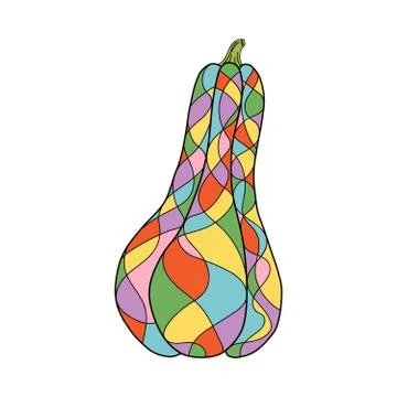 Multicolored bright pumpkins Stock Illustration