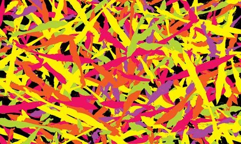 Multicolored brushstroke pattern on black background 스톡 일러스트