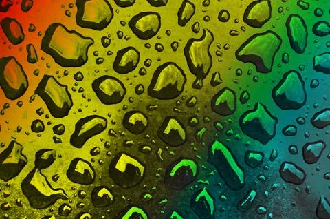 Multicolored bubble pattern as a foam structure on a liquid surface like a .. Stock Photos