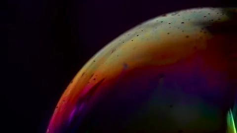 Multicolored bubble surface in motion isolated, macro shot Video stock 154629337