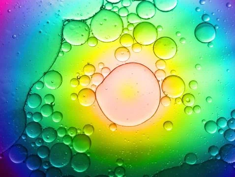 Multicolored bubbles and circles background Stock Photos