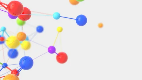 Multicolored Bubbles with Changing Connections Fly Up on a White Background Stock Footage 140735097
