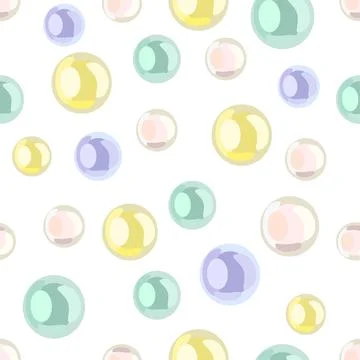 Multicolored Bubbles Floating On White Stock Illustration