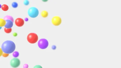 Multicolored Bubbles Fly Up on a White Background Stock Footage 140906512