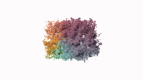 Multicolored bubbles form a rotating cube in the air on a white background. Stock Footage 124146406