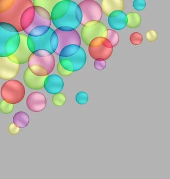 Multicolored bubbles isolated on grey Stock Illustration