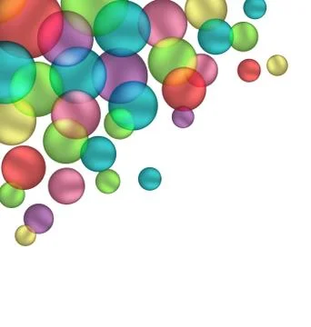 Multicolored bubbles isolated on white Illustrazione stock