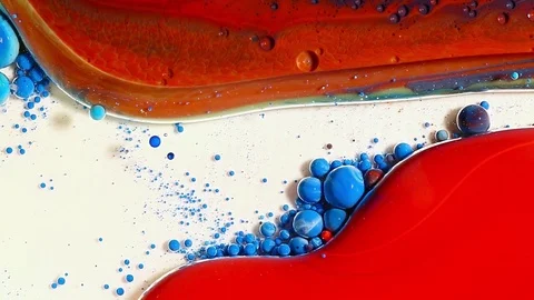 Multicolored bubbles of paint in the oil surface Stock Footage 80903325