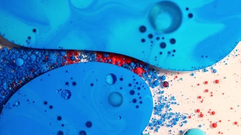 Multicolored bubbles of paint in the oil surface Stock Footage 80903349