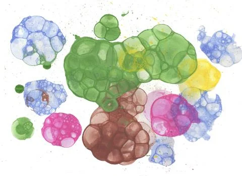 Multicolored bubbles traces Stock Illustration