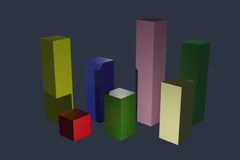 Multicolored business histogram on dark background. Bar graph. Copy space. Stock Illustration