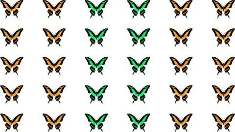 Multicolored butterflies in the form of a matrix Stock Illustration
