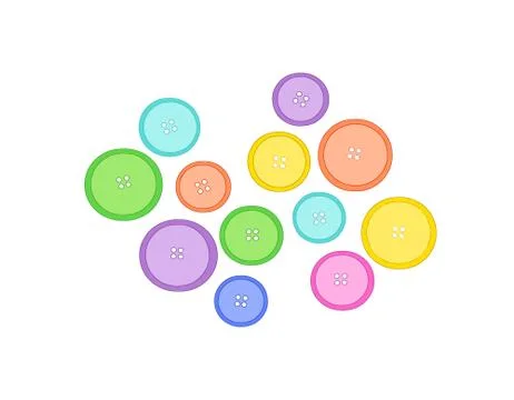 Multicolored buttons for clothes. Vector illustration on an white background Stock Illustration