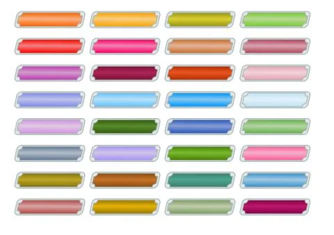 Multicolored buttons set for web-design. Empty rectangle buttons in different Stock Illustration