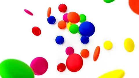 Multicolored candies Falling 3d illustration Stock Illustration