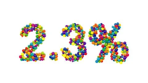 Multicolored candy sweets in shape of 2.3 percent Stock Illustration