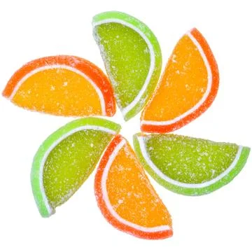 Multicolored candy top view Stock Photos