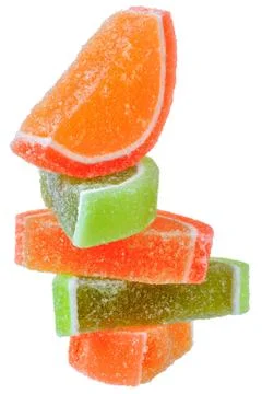 Multicolored candy tower Stock Photos