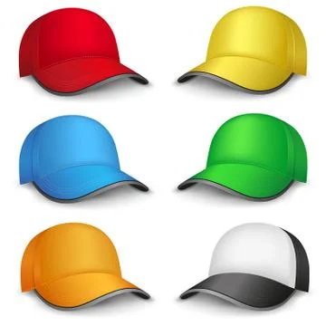 Multicolored caps Stock Illustration