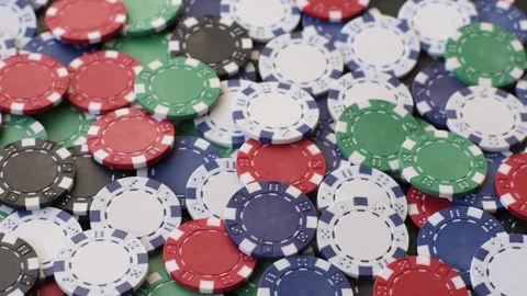 Multicolored casino chips as a conceptual backdrop for poker, blackjack. Multico Video stock 332122800