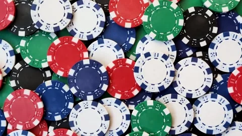 Multicolored casino chips as a conceptual backdrop for poker, blackjack. Multico Stock Footage 332122841