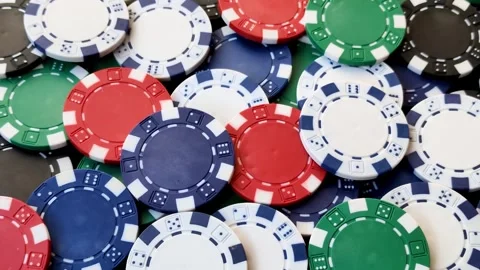 Multicolored casino chips as a conceptual backdrop for poker, blackjack. Multico Stock Footage 332122843