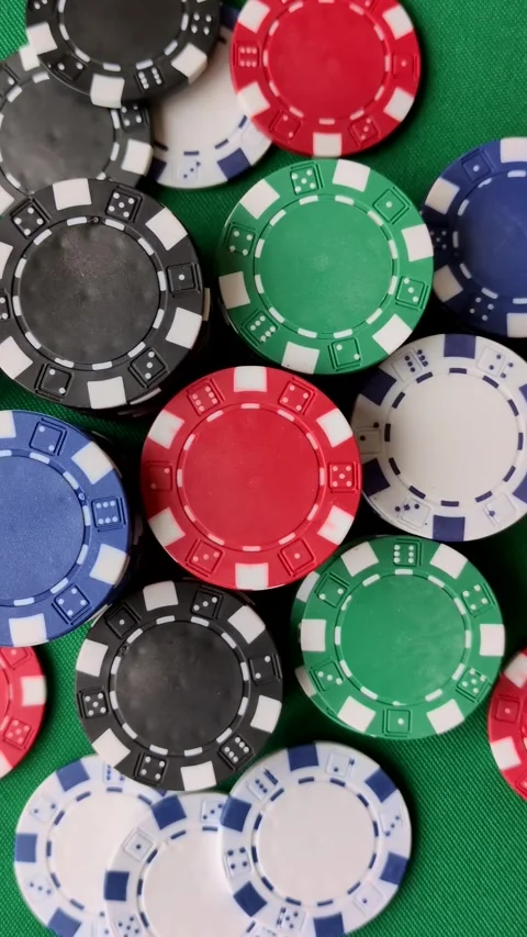 Multicolored casino chips as a conceptual backdrop for gambling games. Multicolo Stock Footage 332267926