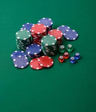 Multicolored casino chips as a conceptual backdrop for gambling games. Mult.. Stock Photos