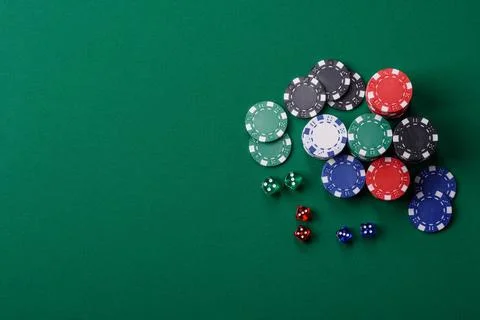 Multicolored casino chips as a conceptual backdrop for gambling games. Mult.. Stock Photos