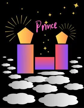 Multicolored castle in the night Stock Illustration