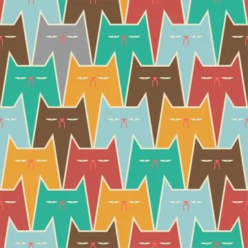 Multicolored cat pattern seamless. pet background. Vector 스톡 일러스트