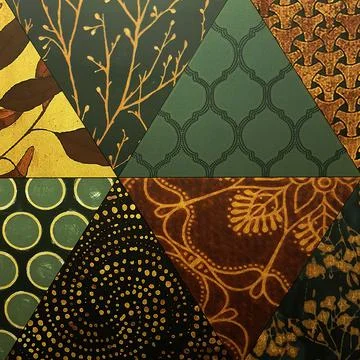 Multicolored ceramic tile with different abstract patterns for wall and floor Stock Photos