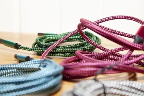 Multicolored Charging Cords Stock Photos