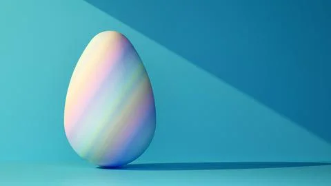 Multicolored chicken egg on a blue background Stock Illustration