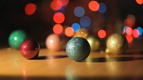 Multicolored Christmas balls and hypnotic lights. Stock Footage 99199133