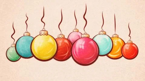 Multicolored christmas balls Stock Illustration