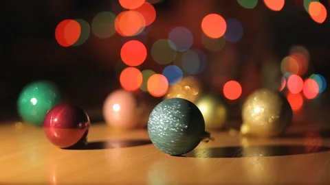 Multicolored Christmas toys and hypnotic lights. Stock Footage