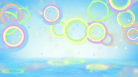 Multicolored circles and particles loop Stock Footage 10918070