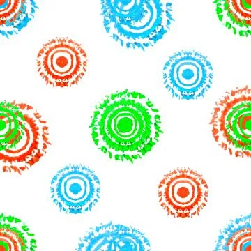 Multicolored Circles Shapes Seamless Pattern Stock Illustration