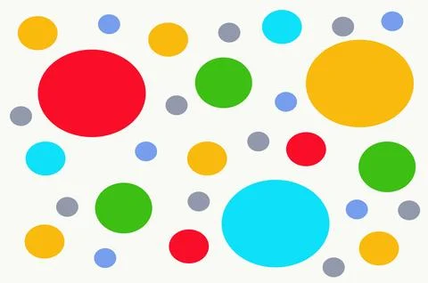 Multicolored circles, spots on a white background. Rainbow circles Stock Illustration