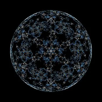 Multicolored circular fractal effect, isolated on black Stock Illustration